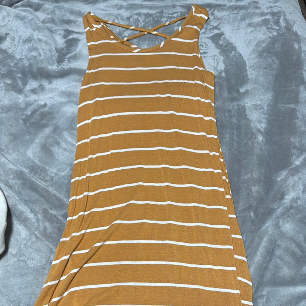 Olivia Rae Yellow Maxi Sundress Sleeveless Spaghetti Strap